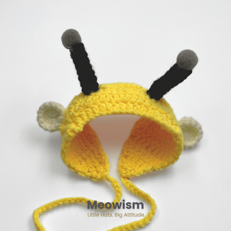 🐝 Buzz Meow: Crochet Bee Hat for Cats - Meowism