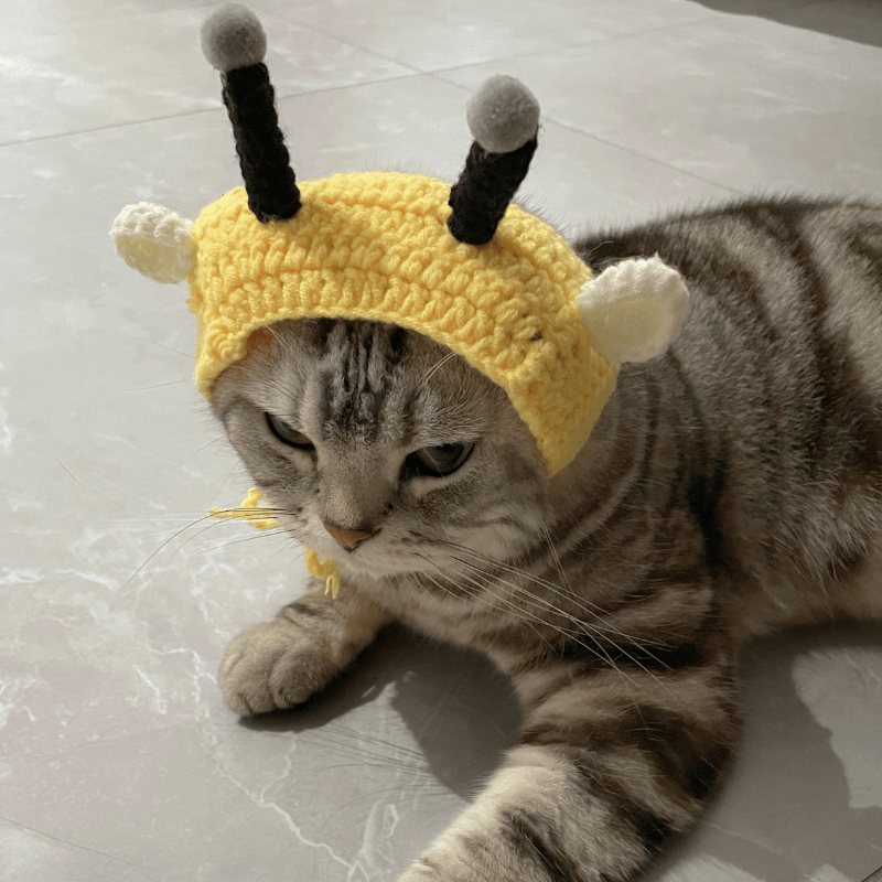 🐝 Buzz Meow: Crochet Bee Hat for Cats - Meowism